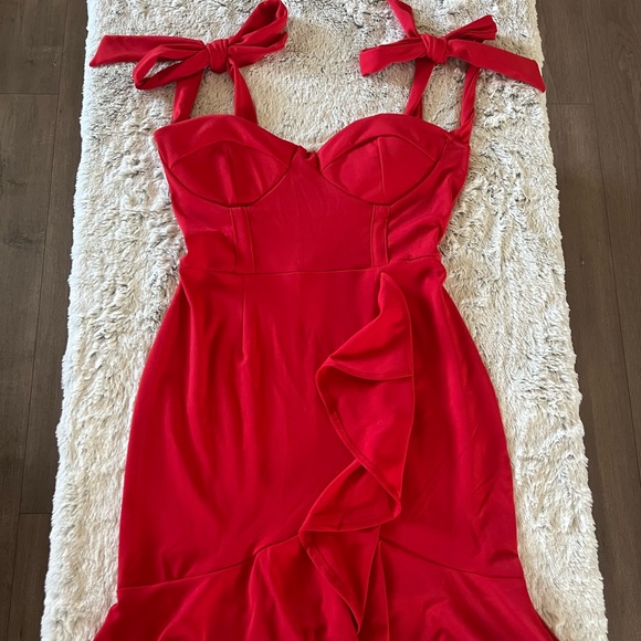Short Red Strappy Dress Size L - Picture 3 of 8